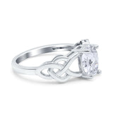 Art Deco Oval Natural Stone Trinity Ring