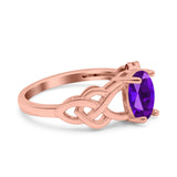 Art Deco Oval Natural Stone Trinity Ring