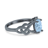 Art Deco Oval Natural Stone Trinity Ring