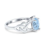 Art Deco Oval Natural Stone Trinity Ring