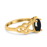 Art Deco Oval Natural Stone Trinity Ring