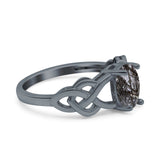 Art Deco Oval Natural Stone Trinity Ring