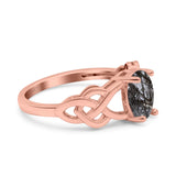 Art Deco Oval Natural Stone Trinity Ring