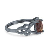 Art Deco Oval Natural Stone Trinity Ring