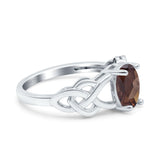 Art Deco Oval Natural Stone Trinity Ring