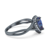 Pear Teardrop Natural Stone Twisted Ring