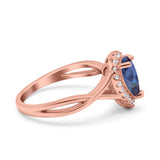 Pear Teardrop Natural Stone Twisted Ring