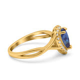 Pear Teardrop Natural Stone Twisted Ring