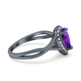 Pear Teardrop Natural Stone Twisted Ring