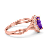 Pear Teardrop Natural Stone Twisted Ring