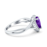 Pear Teardrop Natural Stone Twisted Ring