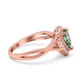 Pear Teardrop Natural Stone Twisted Ring