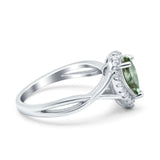 Pear Teardrop Natural Stone Twisted Ring