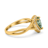 Pear Teardrop Natural Stone Twisted Ring