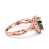 Pear Teardrop Natural Stone Twisted Ring