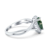 Pear Teardrop Natural Stone Twisted Ring