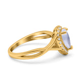 Pear Teardrop Natural Stone Twisted Ring