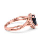 Pear Teardrop Natural Stone Twisted Ring