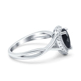 Pear Teardrop Natural Stone Twisted Ring