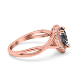 Pear Teardrop Natural Stone Twisted Ring