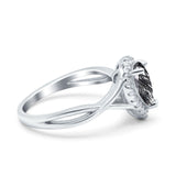 Pear Teardrop Natural Stone Twisted Ring