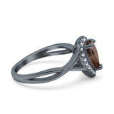 Pear Teardrop Natural Stone Twisted Ring