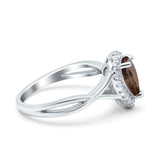 Pear Teardrop Natural Stone Twisted Ring