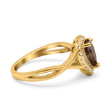 Pear Teardrop Natural Stone Twisted Ring