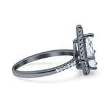 Pear Teardrop Natural Stone Halo Ring