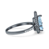 Pear Teardrop Natural Stone Halo Ring