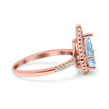 Pear Teardrop Natural Stone Halo Ring