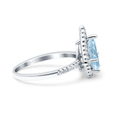 Pear Teardrop Natural Stone Halo Ring