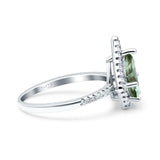 Pear Teardrop Natural Stone Halo Ring