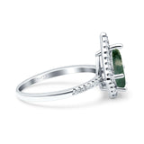 Pear Teardrop Natural Stone Halo Ring