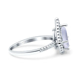 Pear Teardrop Natural Stone Halo Ring