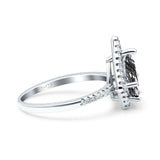 Pear Teardrop Natural Stone Halo Ring