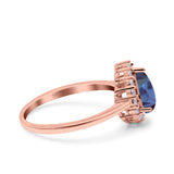 Pear Teardrop Natural Stone Halo Ring