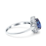 Pear Teardrop Natural Stone Halo Ring