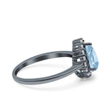 Pear Teardrop Natural Stone Halo Ring