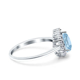 Pear Teardrop Natural Stone Halo Ring