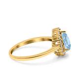 Pear Teardrop Natural Stone Halo Ring