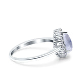 Pear Teardrop Natural Stone Halo Ring