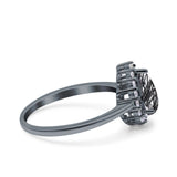 Pear Teardrop Natural Stone Halo Ring