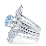 Three Piece Round Natural Stone Cocktail Ring