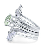 Three Piece Round Natural Stone Cocktail Ring