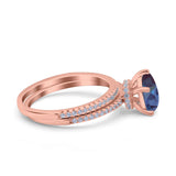 Two Piece Pear Teardrop Natural Stone Ring