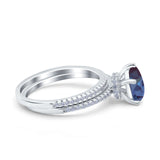 Two Piece Pear Teardrop Natural Stone Ring
