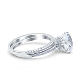 Two Piece Pear Teardrop Natural Stone Ring