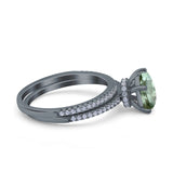 Two Piece Pear Teardrop Natural Stone Ring