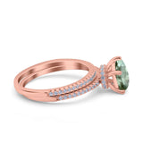 Two Piece Pear Teardrop Natural Stone Ring
